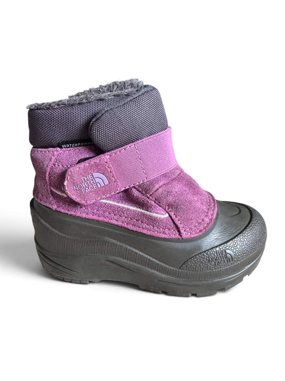 The North Face Toddler Alpenglow II Waterproof Snow Boots Purple Gray Girls 8